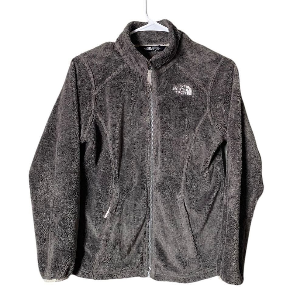The North Face Girl Osito Jacket Full Zip Large 12-14 Grey Soft Cozy Lightweight